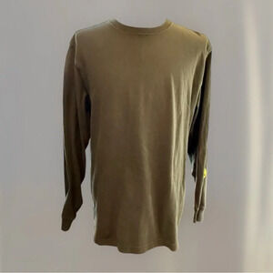 Carhartt Men’s Olive Green Signature Sleeve Logo Long Sleeve T-Shirt Size M
